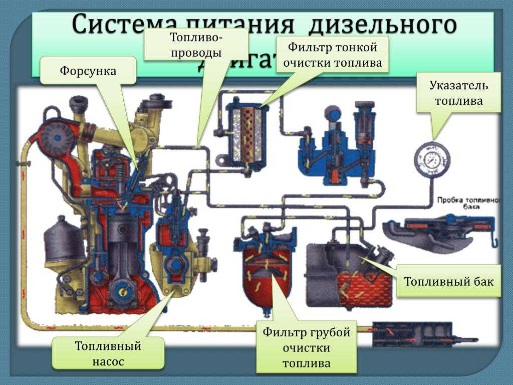 Структурные характеристики и точки обслуживания основных компонентов дизельной топливной системы
